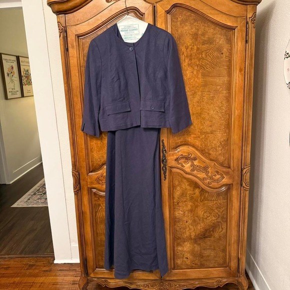 Talbots Dresses & Skirts - Navy Talbots linen blazer and‎ maxi dress